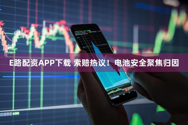 E路配资APP下载 索赔热议！电池安全聚焦归因